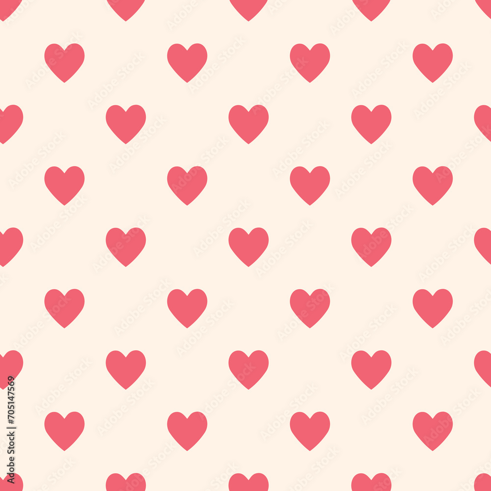Valentine pattern seamless heart shape pink colors background.