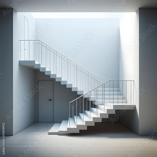 Minimalist staircase with a focus on safety and security