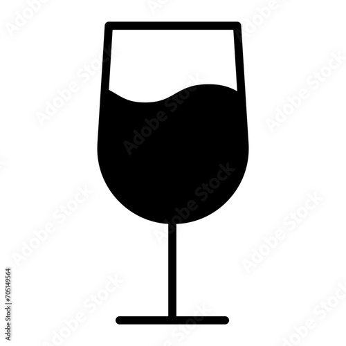 Wine glass solid glyph icon