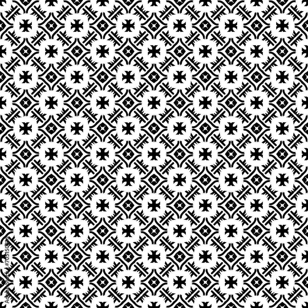 Fototapeta premium Black seamless abstract pattern. Overlay for background and backdrop. Ornamental design. PNG graphic illustration with transparent background.