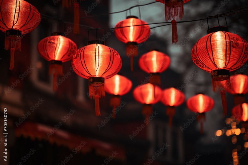Chinese lanterns showing the way Capture love and hope, new year
