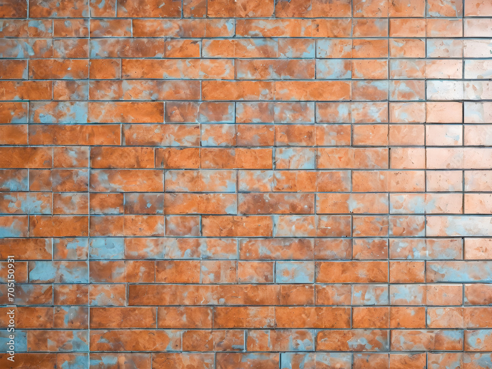 Fototapeta premium Orange brick wall texture background. Abstract grunge brick wall texture background.