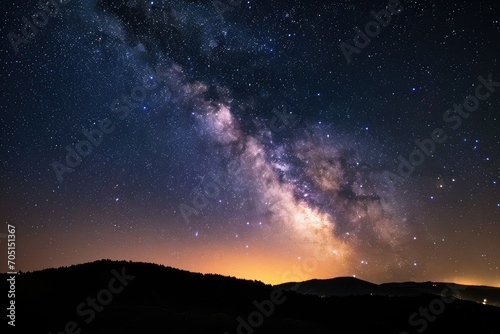 Night sky with stars and Milky Way, astrophotography
