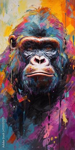 drawing of gorilla in graffiti style