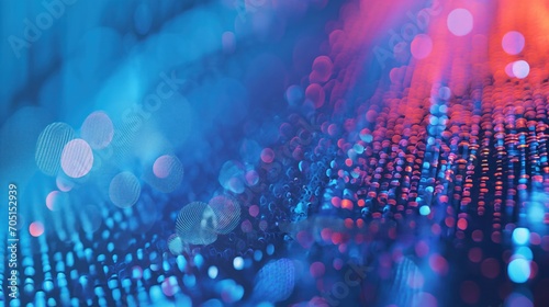 Fototapeta Naklejka Na Ścianę i Meble -  digital datastream particles with flowing energy and bokeh background