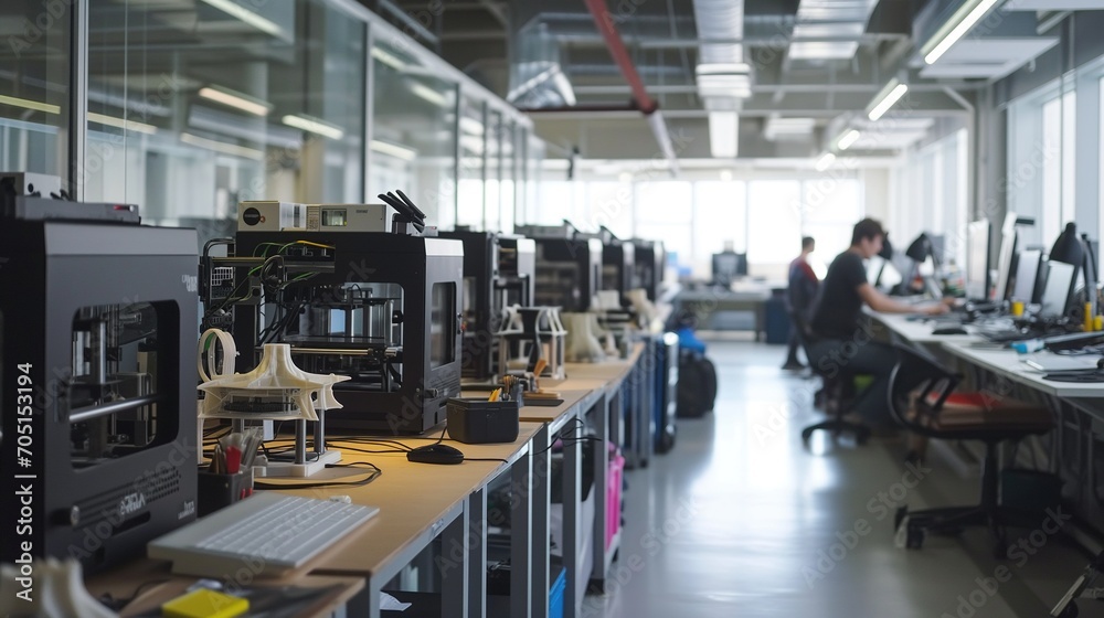 3D Printing Workshop with Multiple Operating Machines and Workstations