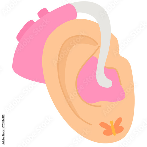  Ear Hearing Aid. Hearing disability concept. World hearing day.