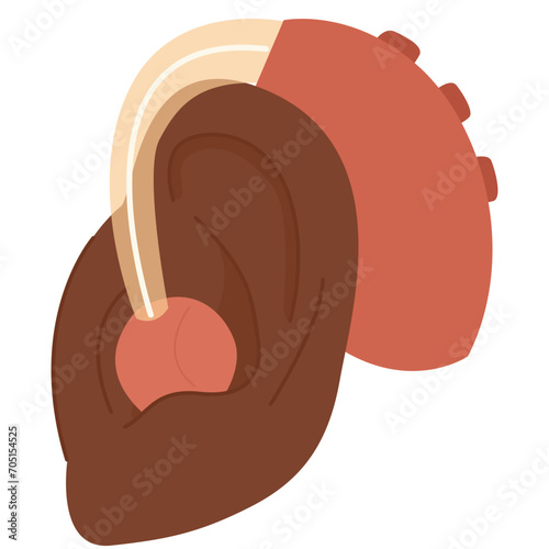  Ear Hearing Aid. Hearing disability concept. World hearing day.
