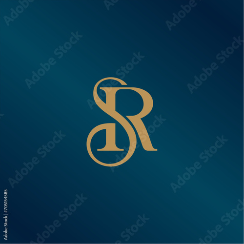 SR logo design. Vector illustration.