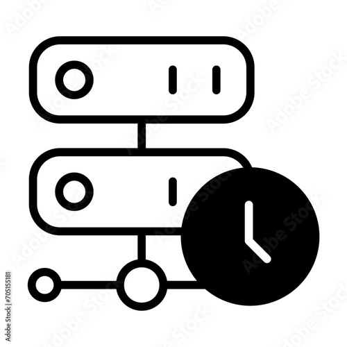 Clock Server solid glyph icon