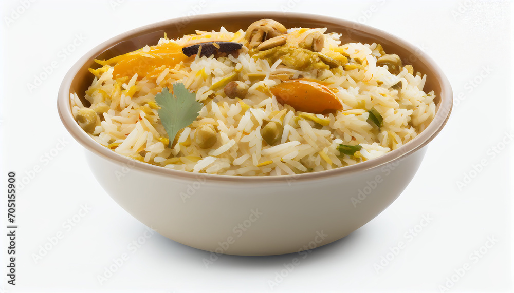 Pulav Kashmiri isolated on a white background Pulav Kashmiri isolated on a white background