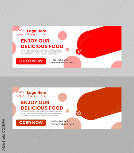 Modern Food and restaurant web banner Design template.