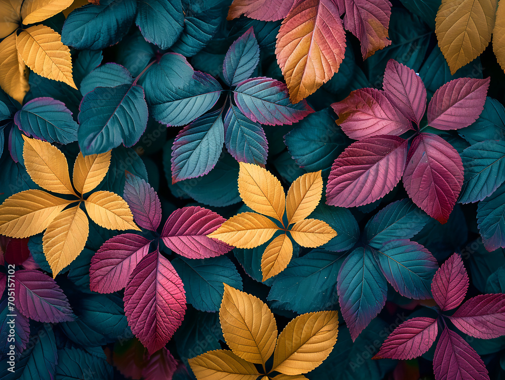 pastel colorful leaves background pattern