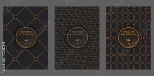 A luxurious pattern. Premium background for interior decoration, textiles, packaging and backgrounds. Golden ornament on a dark background. Creative design idea