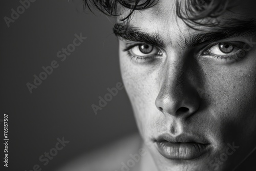 The confident gaze of a male model