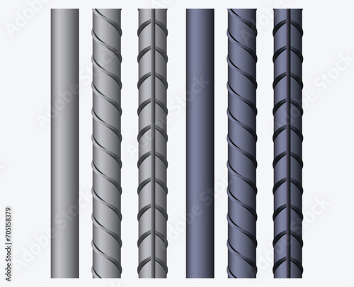 Endless rebars. Reinforcement steel and composite for building. Vector illustration

