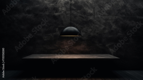 Luxury Granite Table in a Dark Setting.