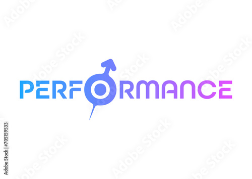 gradient performance word. performance concept with arrow sign