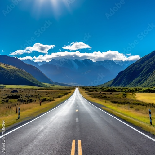 Road through rural New Zealand landscape