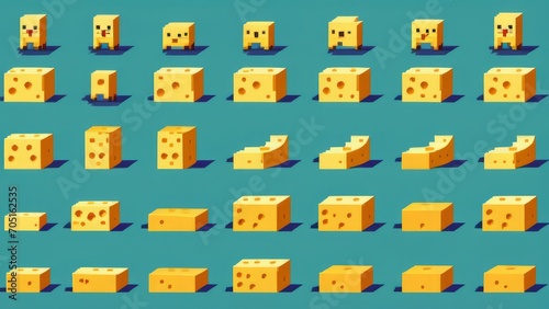 pattern with pieces of cheese ai generated