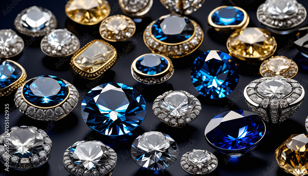 Blue diamond and white diamonds jewellery design , luxury diamonds background, sapphire gemstone, macro diamonds, Modern Jewelry Blue diamond and white diamonds jewellery design , luxury diamonds background, sapphire gemstone, macro diamonds, Modern Jewelry