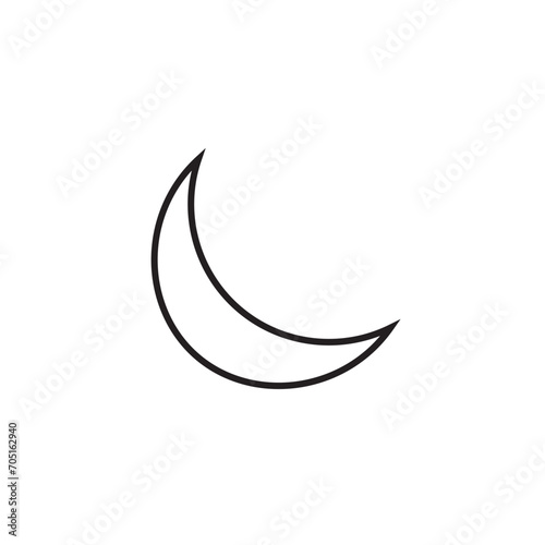 moon Outline moon icon. illustration vector icon.