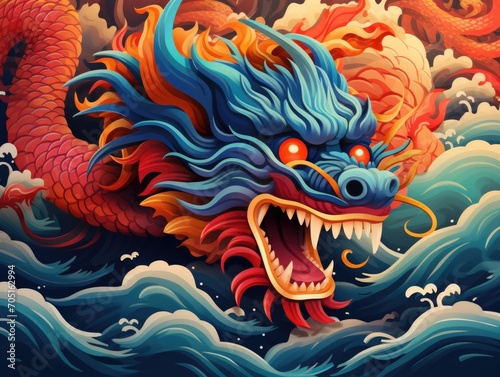 Big dragon  Chinese new year background