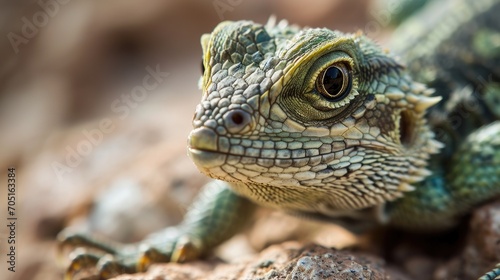 Desert lizard reptile sunbathing and heating wallpaper background