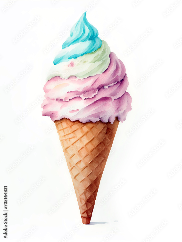 watercolor illustration ice cream watercolor illustration ice cream