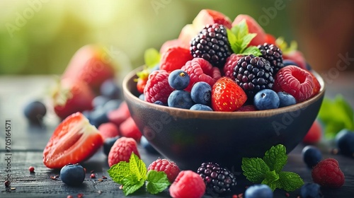 a bowl of mixed berries photo
