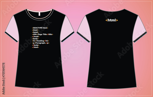 html t-shirt design or basic coding t-shirt design or programmer coder t-shirt design