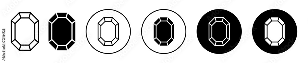 RECTANGULAR DIAMOND flat line icon set. RECTANGULAR DIAMOND Thin line illustration vector
