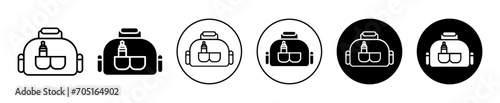 baby bag flat line icon set. baby bag Thin line illustration vector