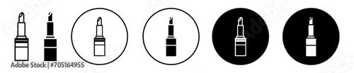 lipstick flat line icon set. Lipstick Thin line illustration vector
