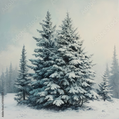 a group of trees covered in snow © Aliaksandr Siamko