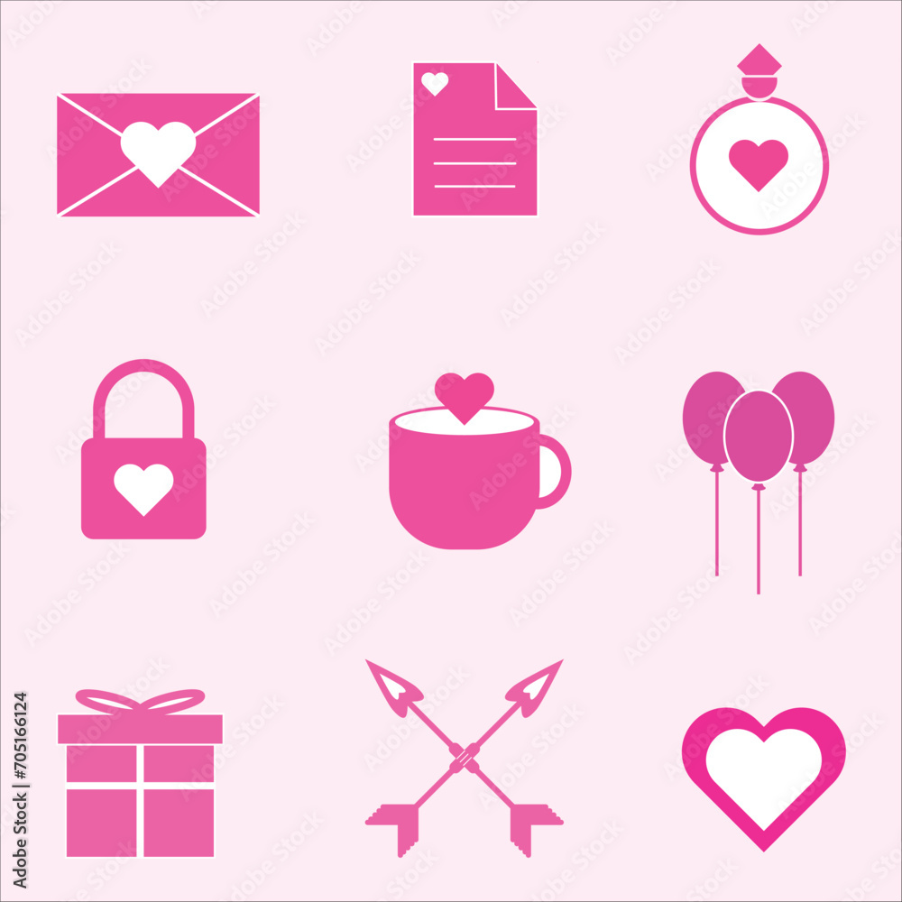 happy valentine's days love logo icon vector design