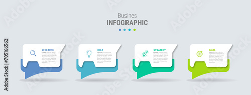 Business infographic template design icons 4 options or steps