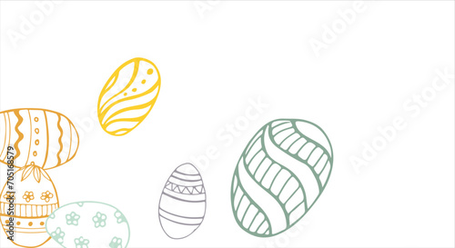 Frame made of elements for Easter. Traditional Easter elements. Vector illustration. Traditional easter ornament. Happy easter. Hand-drawn. Vector illustration.