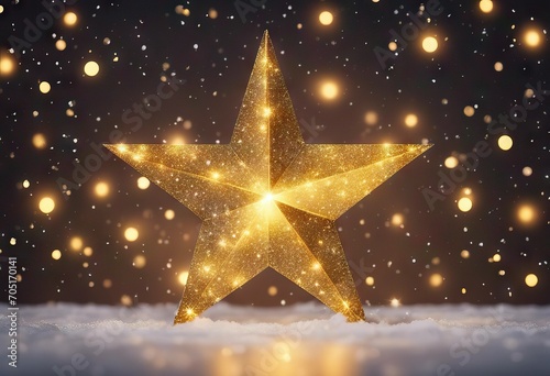 Christmas Golden Star In Shiny Night stock photoStar Shape Christmas Backgrounds Glittering
