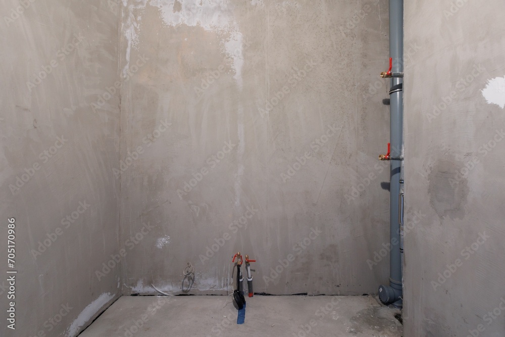 interior of the apartment without decoration in gray colors. rough finish interior of the apartment without decoration in gray colors. rough finish