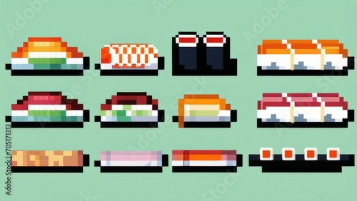 sushi pixel art ai generated
