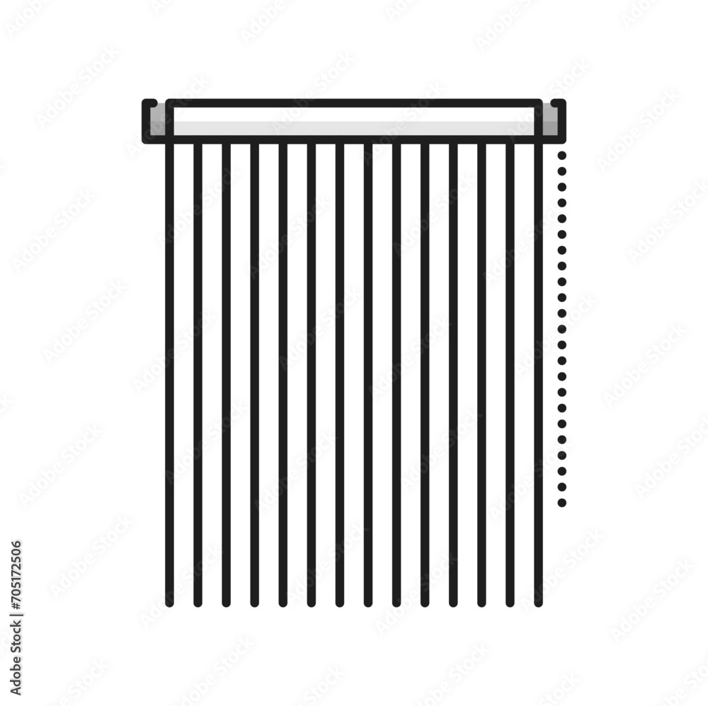 Japanese jalousie, modern curtain, blind shade isolated outline icon. Vector window blind, curtain pictogram, window blinds interior design element Japanese jalousie, modern curtain, blind shade isolated outline icon. Vector window blind, curtain pictogram, window blinds interior design element