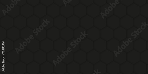 Abstract black hexagon background texture. Seamless geometric shape pattern. Simple overlay hexagon pattern. Vector illustration.