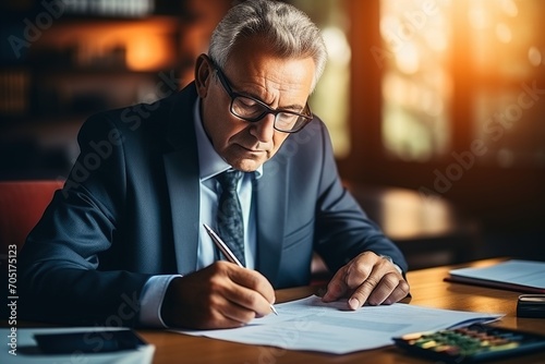 Businessman signing a contract photo