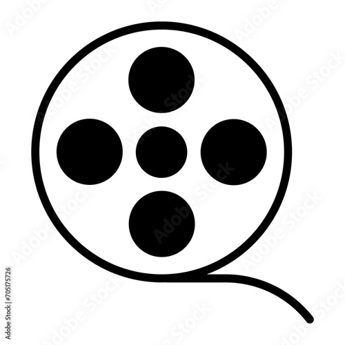 Reel solid glyph icon