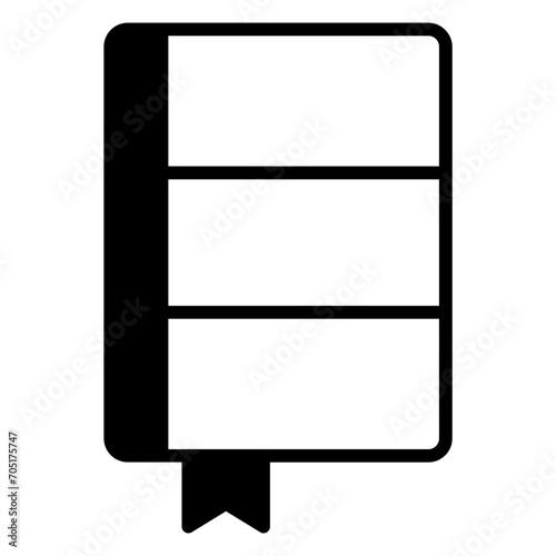 Notebook solid glyph icon