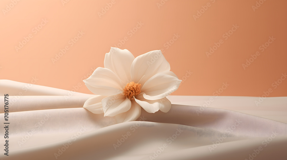 White Dahila with Peach Fuzz Colour of the Year 2024 Background White Dahila with Peach Fuzz Colour of the Year 2024 Background