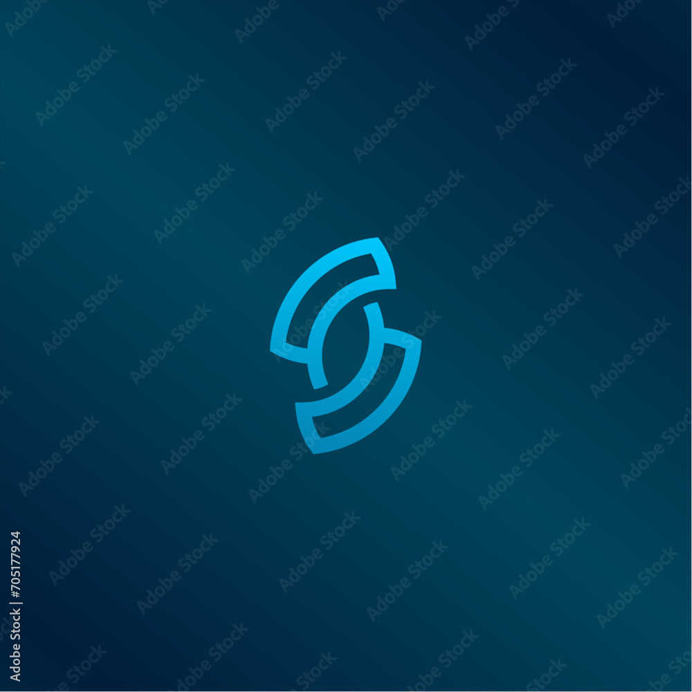 Initials S logo design. Initial Letter Logo. Innovative high tech logo template. Initials S logo design. Initial Letter Logo. Innovative high tech logo template.
