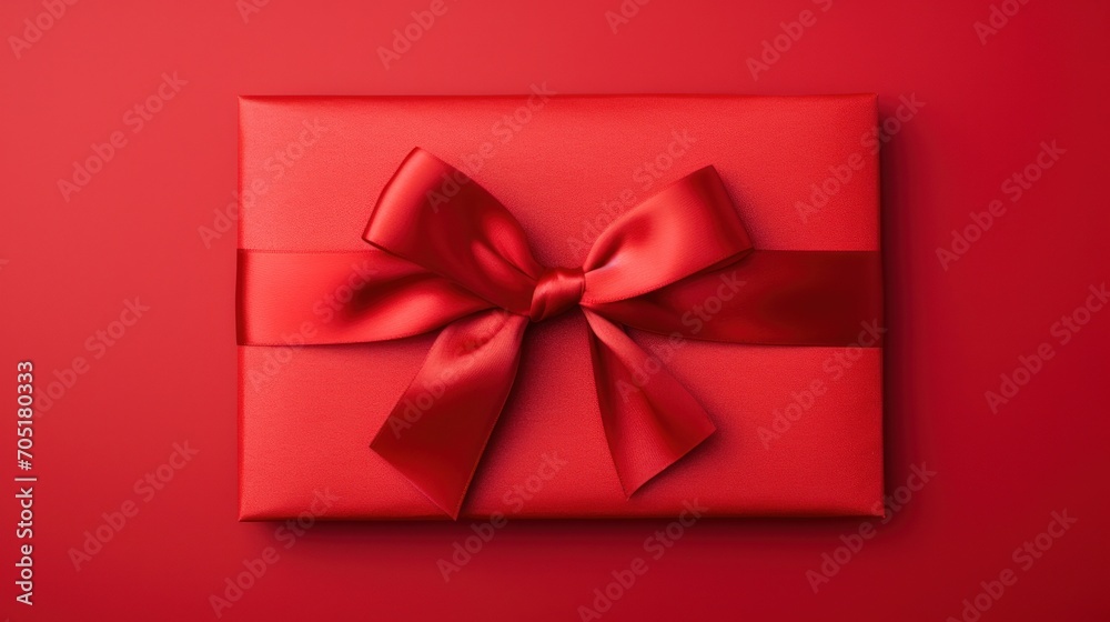 Red envelope gift on red plain background Red envelope gift on red plain background