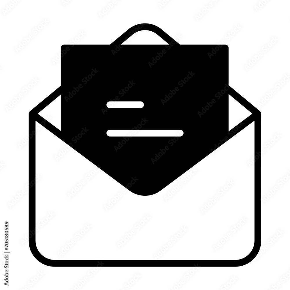 Invitation solid glyph icon Invitation solid glyph icon